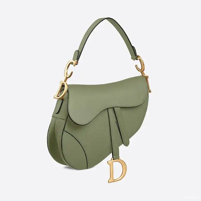 Dior Outlet Saddle Green Grained Calfskin Bag Dior 0506